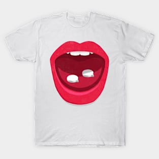Mouth and speech bubble tablets T-Shirt